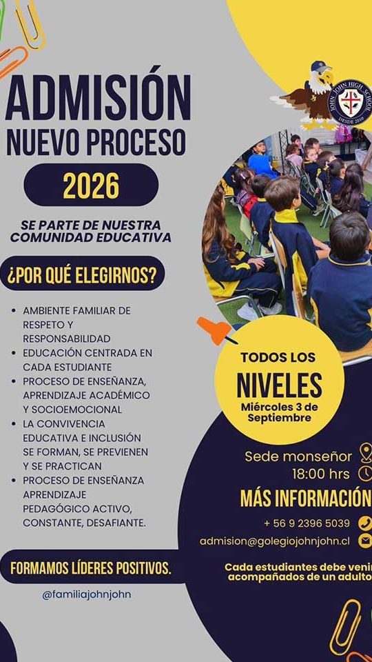 Colegio John John Admisión 2026