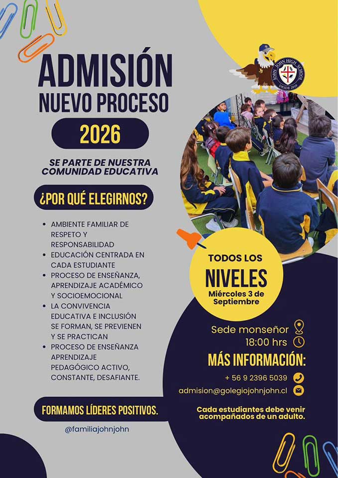 Colegio John John Admisión 2026